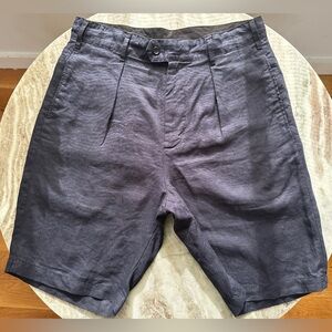 Engineered Garments 100% Linen Shorts Navy Dark Blue Sz S